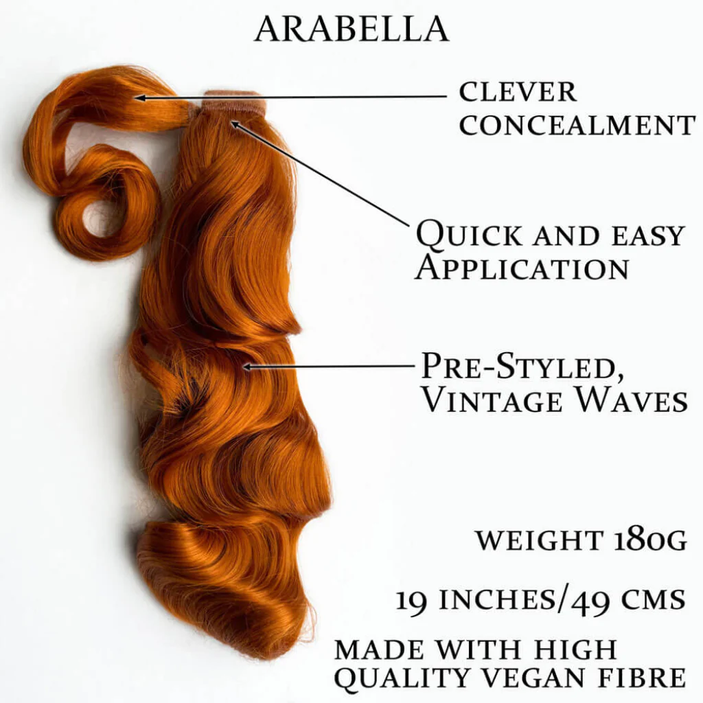 Retro style ponytail hairpiece, long with vintage waves: Arabella - Image 37