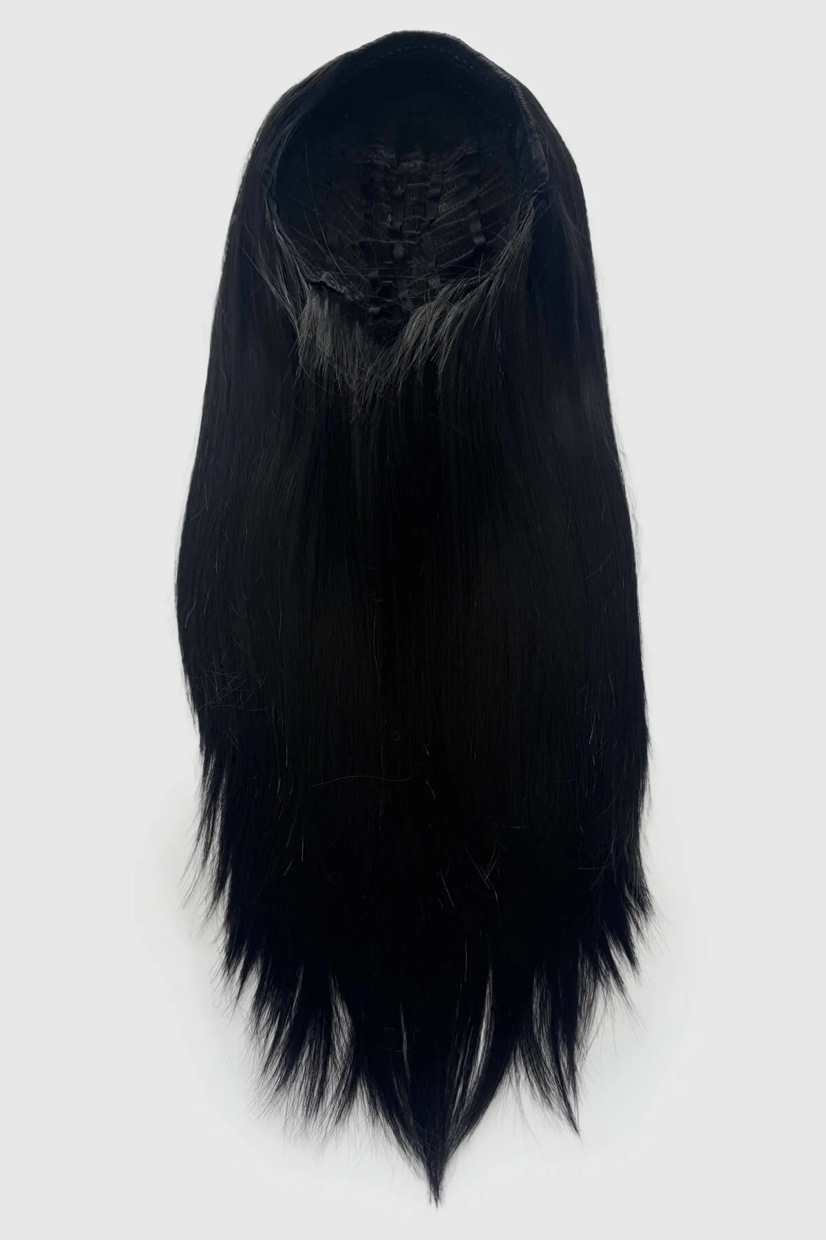 Straight black half wig hairpiece extension (3/4 wig): Theda - Image 6