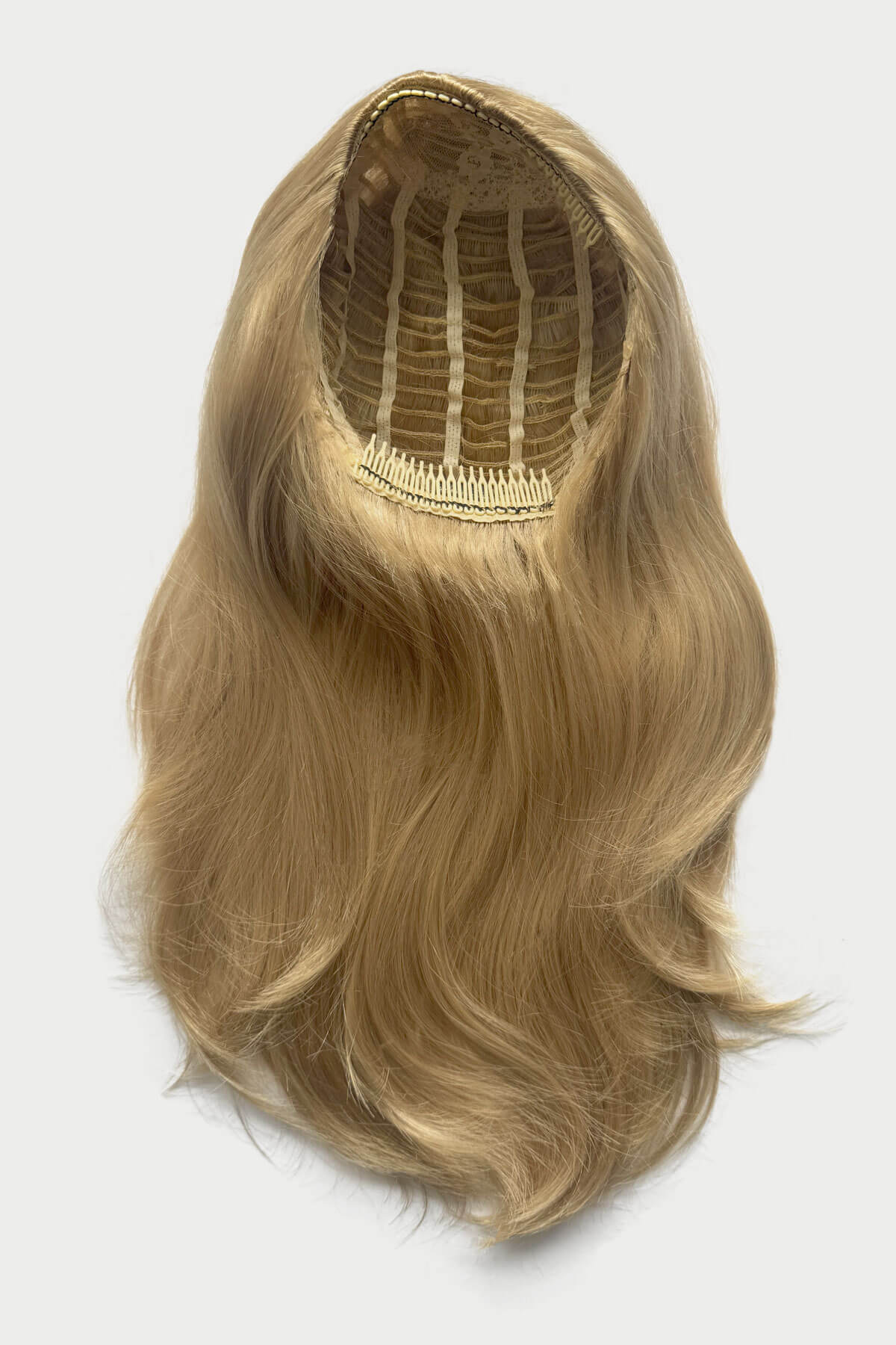 Straight blonde half wig hairpiece (3/4 wig), layered: Autumn - Image 5