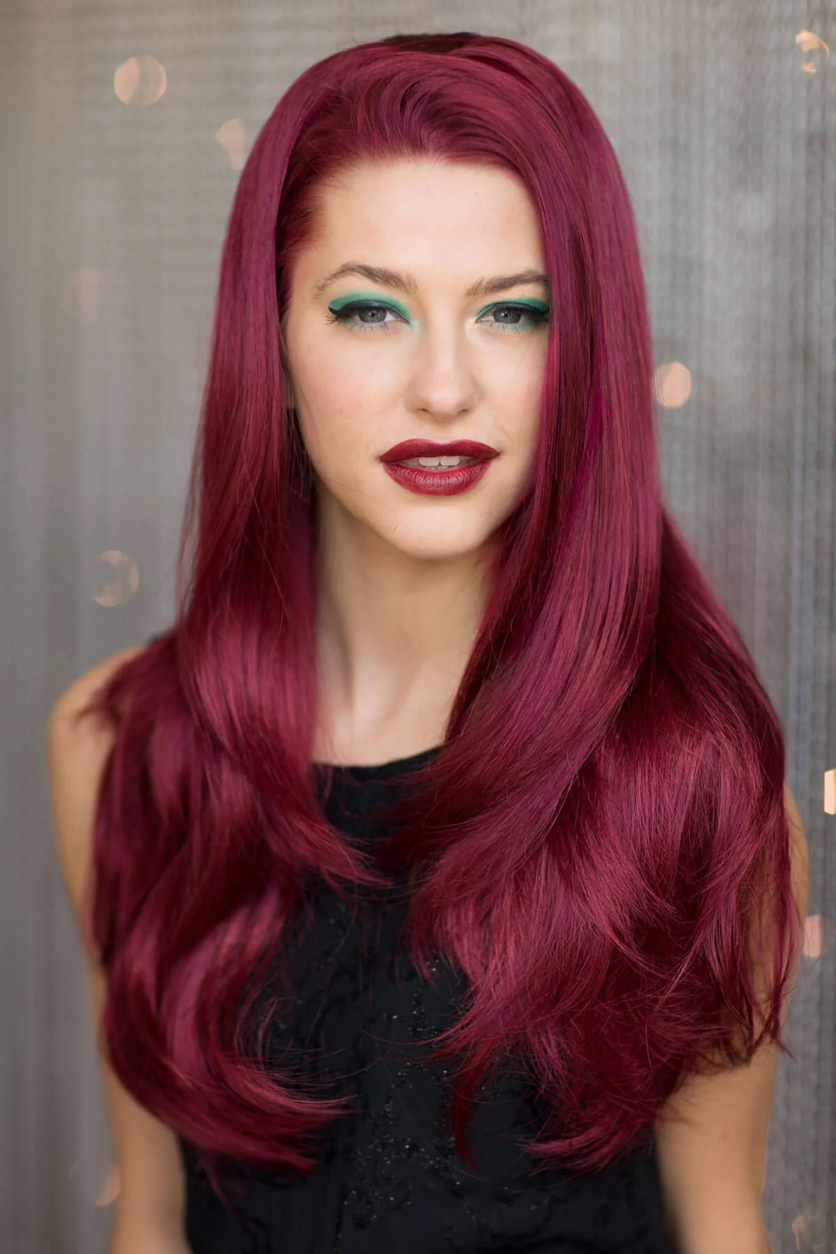 Straight red half wig hairpiece extension: Franchesca