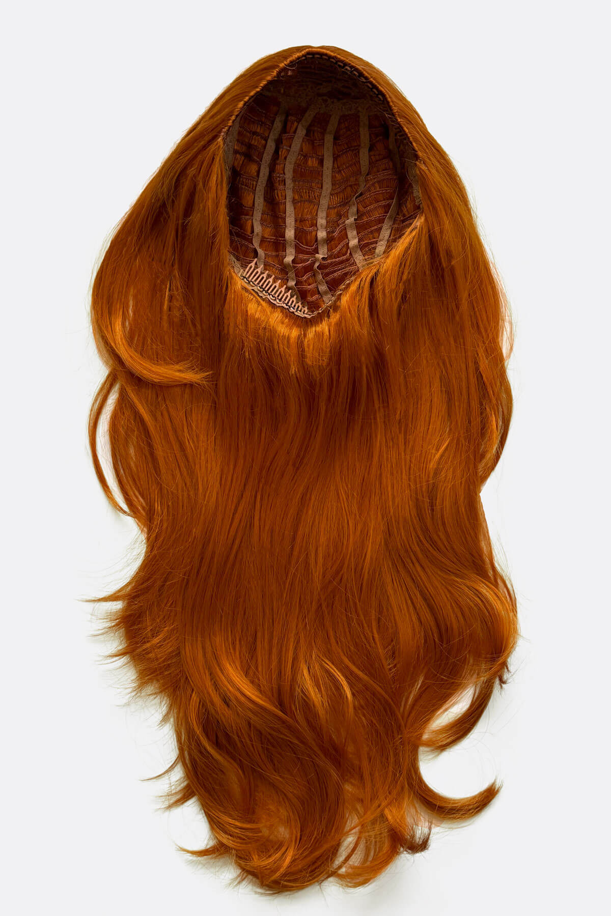 Long, wavy ginger half wig hairpiece extension (3/4 wig): Eris - Image 4